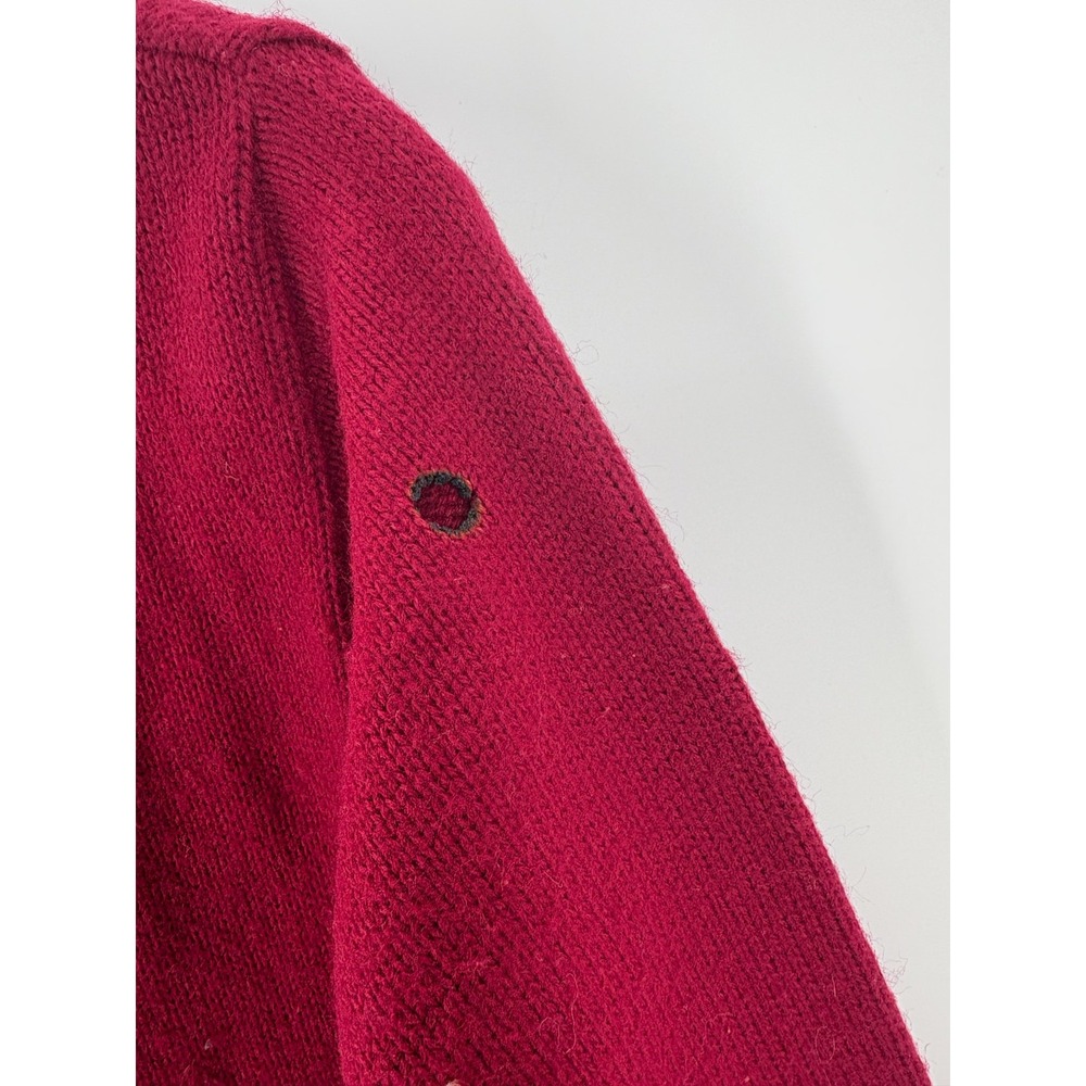 Vintage Letterman Cardigan Sweater Red Wool Chenille "S" Patch Varsity S - Picture 3 of 10